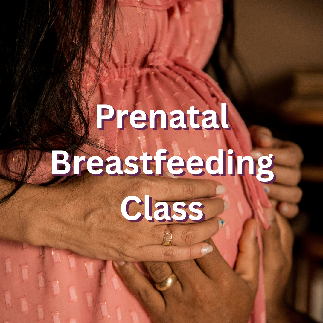 Pregnant person in a pink polka dot dress with hands on belly, symbolizing shared anticipation and support