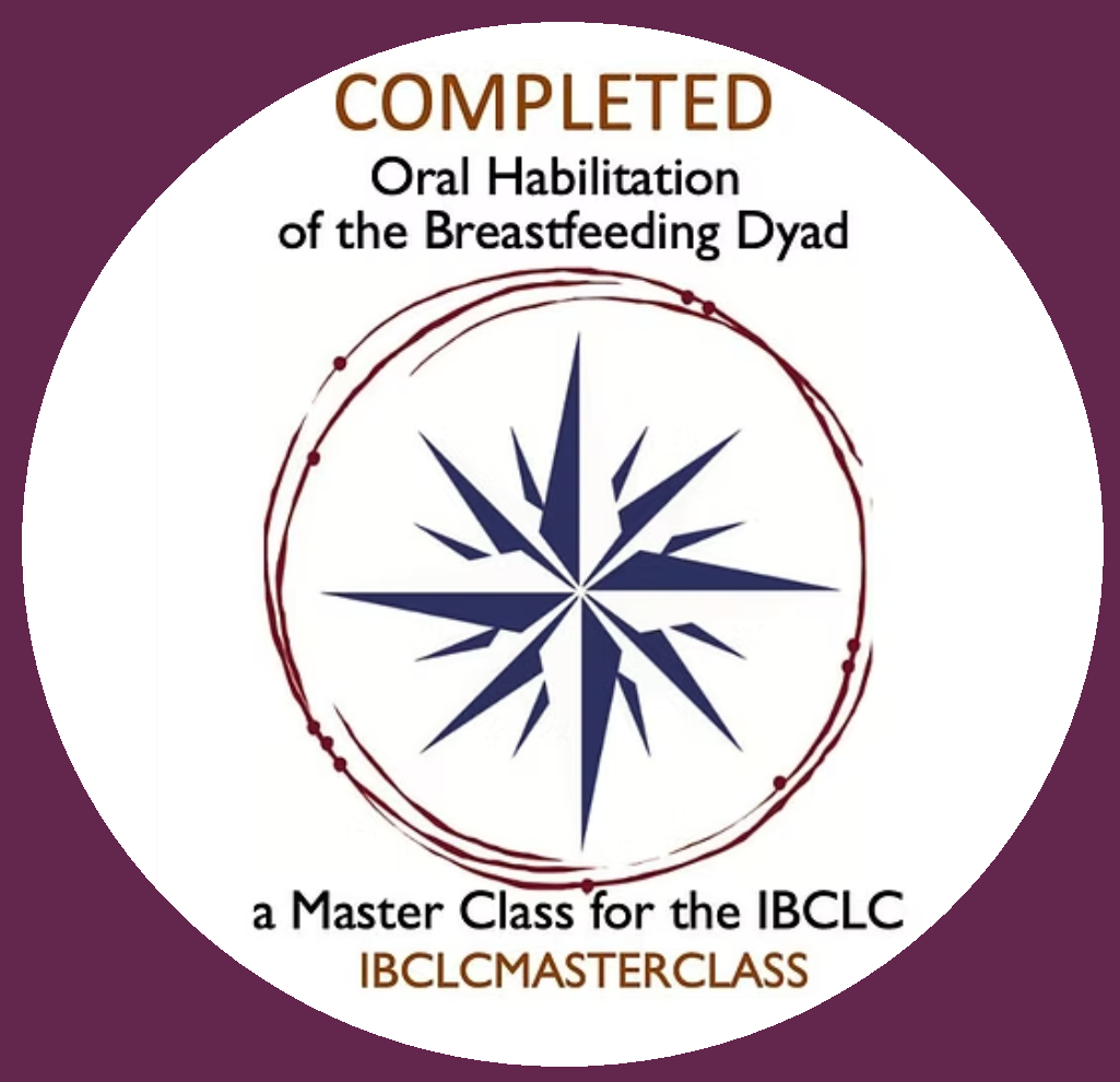 Badge showing completion of the Oral Habilitation of the Breastfeeding Dyad Masterclass.